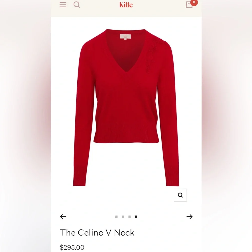 Kilte The Celine V Neck Cashmere Sweater NWT XS - Picture 7 of 8